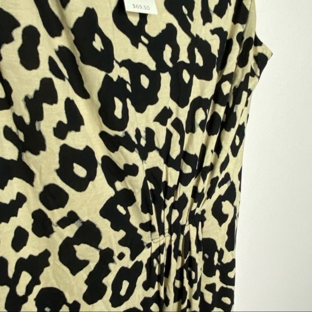 NWT Ann Taylor Leopard Print Sleeveless Rouched Dress Size Large Business Casual - Picture 5 of 6